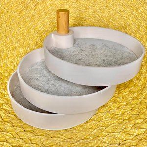 The 2Bandits Three-Tiered White Catchall Jewelry Organizer Tray